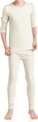 Produktbild von MT Kinder Ski- & Thermowäsche Set - Winter Unterwäsche für Jungen und Mädchen - Ecru 158-164