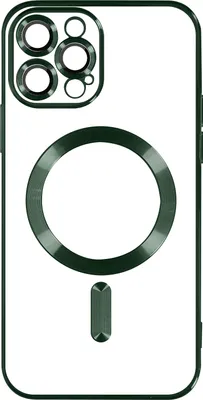 Produktbild von Avizar, MagSafe Silikonhülle mit Kameraschutz und Chromumrandung für Apple iPhone 13 Pro Max, Dunkelgrün
