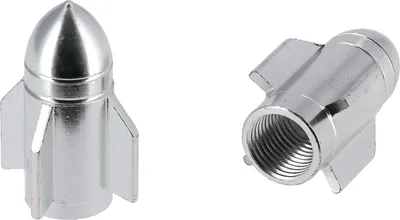 Produktbild von Set: 2x Ventilkappe "Rakete", Silber eloxiert