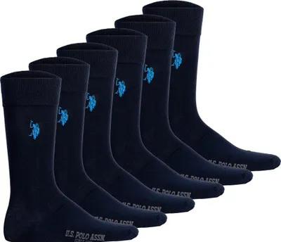 Produktbild von U.S. POLO ASSN. Herren Socken, 6er Pack - Business-Socken, Logo, Baumwoll-Mix Marine 43-46