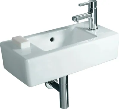 Produktbild von Duravit Handwaschbecken Vero, 500 mm, mit Überlauf, mit Hahnlochbank, Hahnloch rechts, weiß, 1 Stk.
