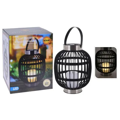 Produktbild von ProGarden LED-Solarlaterne mit Kerze Schwarz