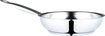 Produktbild von Serenk Modernist Pfanne, Bratpfanne, Edelstahlpfanne, für alle Herdarten, auch Induktion, spülmaschinenfest, Stielpfannen, silber, Ø 24 cm - 1,5 Liter