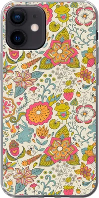 Produktbild von MuchoWow® Handyhülle Schutzhülle Hülle für Telefoonhoesje iPhone 12 Mädchen - Kaninchen - Frosch - Muster - Mädchen - Kinder - Kinder - Kind Silikon Softcase Handy Hülle - Schutzhülle