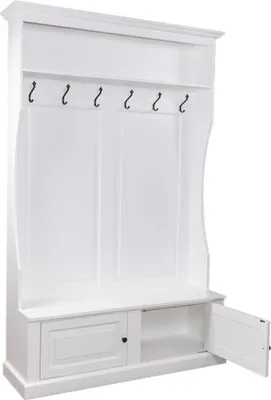 Produktbild von Casa Padrino Jugendstil Wand Garderobe mit Schrankfach und Ablage - Landhaus Stil Garderobenschrank