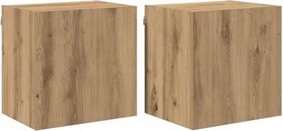 Imagen del producto de Muebles para televisión de montaje en pared, 2 unidades, roble
