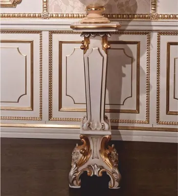 Produktbild von Casa Padrino Luxus Barock Säule Weiß / Gold / Silber H. 87 cm - Barock Möbel - Italy