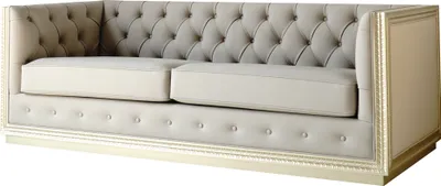 Produktbild von Design Leder Echtholz Sofas Couchen Wohnzimmer Barock Sofa 3 Sitzer Klassisch