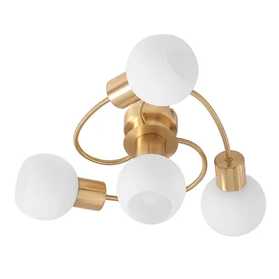Produktbild von Lindby Deckenlampe Ciala, 4-flg., messingfarben, Glas, E14