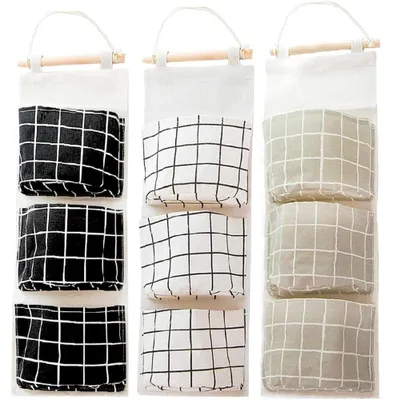 Produktbild von Hanging Bag Set 3 Stück, Wand-Und Türorganizer Mit 3 Fächern, Aufbewahrungstasche Für Kinderzimmer Bad Schlafzimmer