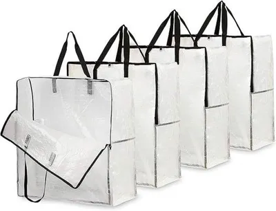 Produktbild von Famanu Aufbewahrungstaschen Extra Groß - 4 Stück Transparent mit Reißverschluss