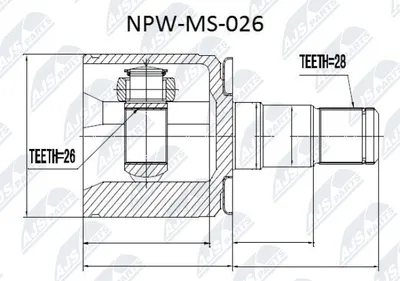 Produktbild von NTY Gelenksatz Antriebswelle Vorne Links Getriebeseitig für MITSUBISHI PAJERO II (V3W, V2W, V4W) NPW-MS-026
