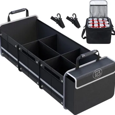 Produktbild von Livista Kofferraum-Organizer - Auto-Organizer - Aufbewahrungsbox - mit Kühltasche - drei Fächer