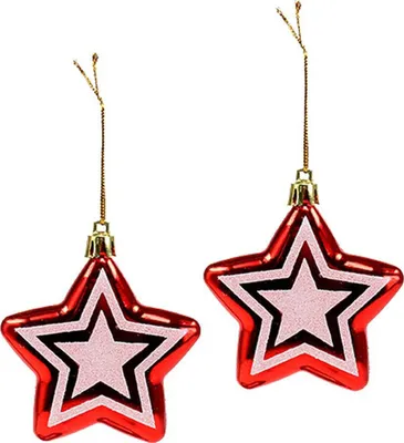 Produktbild von Sternform Anhänger Deko für Weihnachten Kunststoff, 2 Stück