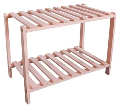 Image de Étagère en bois à 2 niveaux pour le rangement des chaussures