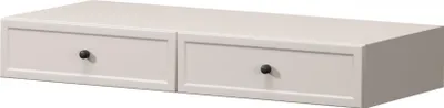 Zdjęcie produktu dla Lorini Wisząca toaletka 100 cm z szufladami – kaszmir | Czarne uchwyty | 100x15x41 cm