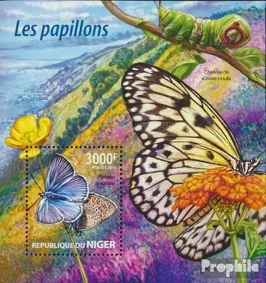 Produktbild von Briefmarken Niger 2015 Mi Block 424 (kompl. Ausg.) postfrisch Schmetterlinge