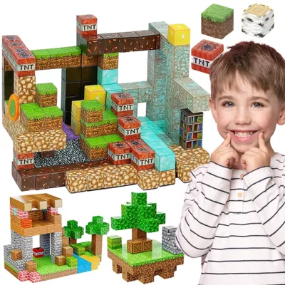 Image de WOOPIE - Blocs magnétiques de construction, cubes 3D, ensemble éducatif, 63 pièces.