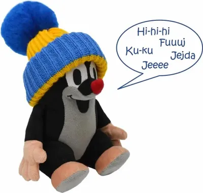 Obrázok produktu pre Krtko 20cm hovoriaci, modrý kulich, sediaci (Miler Zdeněk)
