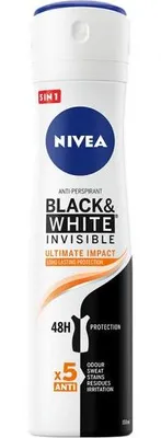 Zdjęcie produktu dla Nivea - Black & White Invisible Ultimate Impact - Antiperspirant spray 150ml