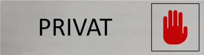 Zdjęcie produktu dla Aluminiowy znak na drzwi CombiCraft „Privat” 165x45mm z taśmą