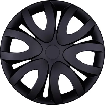 4x PREMIUM DESIGN Radkappen Radzierblenden "Mika" 14 ZOLL #52 in Schwarz Matt – Produktansicht