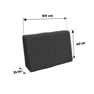 Image de POKAR Coussin pour palette Coussins de palette avec housse amovible Canapé de palette, Taille:Coussin latéral 60 x 40, Couleur:Anthracite