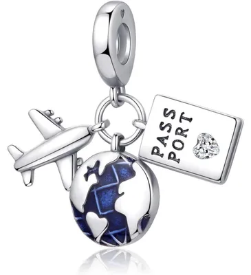 Immagine prodotto di Ciondolo a forma di farfalla e cuore in argento sterling 925 con zirconi, adatto per collana e bracciale | Compatibile con Pandora