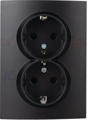 Immagine prodotto di Presa doppia Schuko, set completo LOGI nero opaco Kanlux 33609