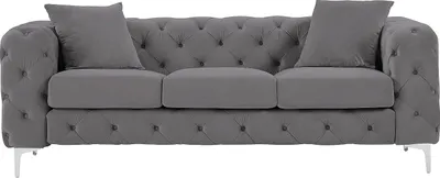 Produktbild von 3-Sitzer-Sofa & Sessel - Anthrazit - Samt - EDWINA