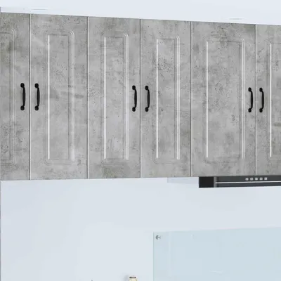 Image de vidaXL Façade de lave-vaisselle Kalmar, 2 pièces, gris béton, 30 x 31 x 80 cm