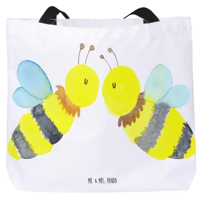 Produktbild von Mr. & Mrs. Panda Reisetasche Biene Liebe - Weiß - Geschenk, Schultasche, Tote Bag, Laptoptasche, Strandtasche, Tasche
