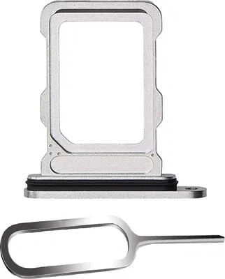 Produktbild von iPHONE 16 PRO / MAX SIM KARTEN HALTER TRAY ADAPTER FACH STECKER SLOT CARD + NADEL WEIß WEISS