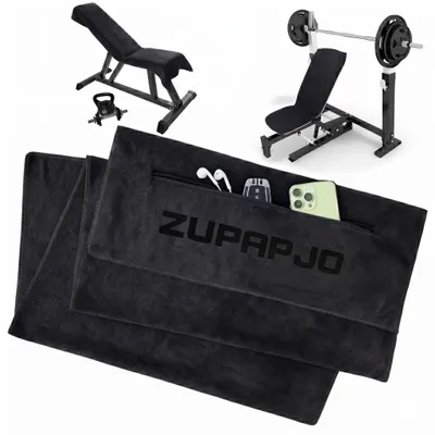Immagine prodotto di Asciugamano sportivo con cappuccio e tasca con zip, in microfibra, 120 x 50 cm