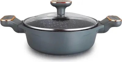 Produktbild von HQ Premium Bräter Kochtopf mit Granit Keramikbeschichtung 4 Liter 28cm Durchmesser Keramik Design