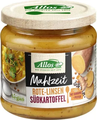 Produktbild von Mahlzeit - Rote Linsen Süßkartoffel 350g