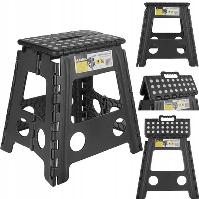 Zdjęcie produktu dla GEKO | Składany taboret, 40cm, 150kg, składany taboret dla dzieci, dorosłych | Taboret do kuchni, łazienki, na kemping, do ogrodu