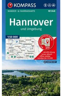 Obrázok produktu pre Súprava turistických máp KOMPASS 848 Hannover a okolie (2 mapy) 1:50 000