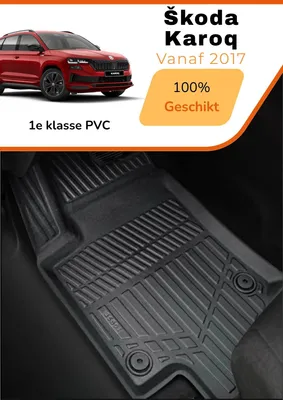 Produktbild von Skoda Karoq 2017–heute – Premium Carbonlook Fußmatten – Hochwertiges TPE – Allwetter-Schutz – Erhöhte Ränder – Rutschfest