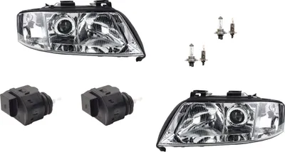 Produktbild von Johns, Scheinwerfer passend für Audi A6 4B 97-99 + H1 H7 Set Links Rechts m. Stellmotor 3B0941295B 1U0941295 4B0941295 4B0941295A 4B0941029 4B0941029K