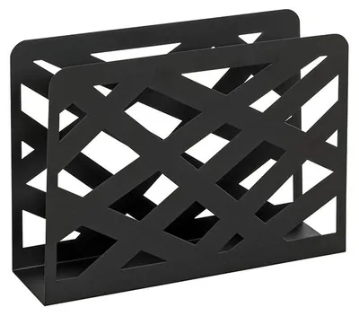 Zeitschriftenhalter Metall schwarz lackiert B 35 x H 26 x T 10 cm