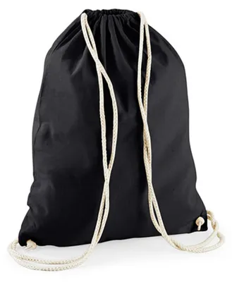 Immagine prodotto di Westford Mill W110 | Borsa da palestra in cotone | 37 x 46 cm - Colore: Nero - Dimensioni: 37 x 46 cm