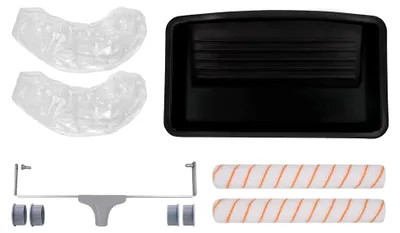 Produktbild von Farbroller Set 45,7 cm - 2 Stück mit Farbrollerhülsen, Rollenrahmen und Farbwanne mit 2 Einlagen