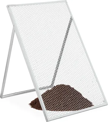 Image de Relaxdays - Tamis à compost, H x L : 100 x 60 cm, tamis de jardin galvanisé, métal déployé 15 x 30 mm, tamis à compost, acier, argent