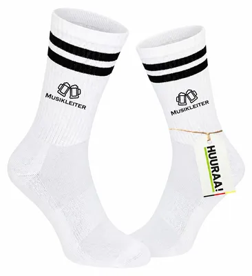 Produktbild von Huuraa Uni Socken Musikleiter Schützenfest 42/46 Black Baumwolle Tennissocken Geschenkidee