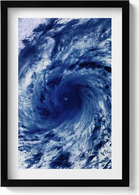 Produktbild von NASA-Foto - Wolkenwirbel aus dem Weltraum– Wandbild mit Rahmen – Gerahmtes Bild  – Wanddekoration – 40x60 cm –  Schwarz