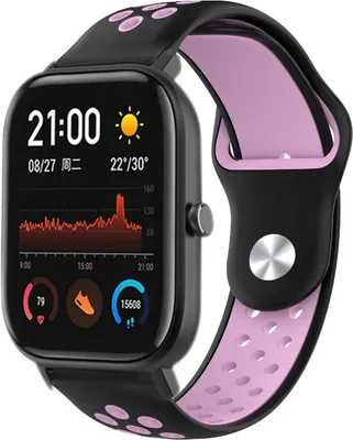 Produktbild von Strap-it Xiaomi Amazfit GTS Sportarmband (Schwarz / Rosa)