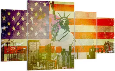 Produktbild von Bild auf Leinwand - Leinwandbild - Symbol USA Freiheit - 160x90cm - Wand Bild - Wanddeko - Leinwanddruck - Bilder - Kunstdruck - Wanddekoration - Leinwand bilder - Wandkunst - DL160x90-2543