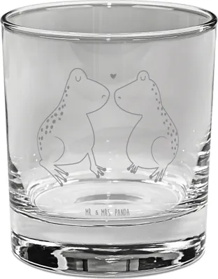 Produktbild von Mr. & Mrs. Panda Glas Frosch Liebe - Transparent - Geschenk, Frösche, gravur, für Gin, Cocktailglas, Hochzeitstag, Ehefrau, Longdrinkglas, Tumbler, Freund