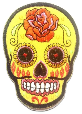 Obrázek produktu pro Skull Skeleton - záplata, nažehlovací záplata, nášivka, nášivky, nažehlovací, Velikost: 6,5 x 9,3 cm